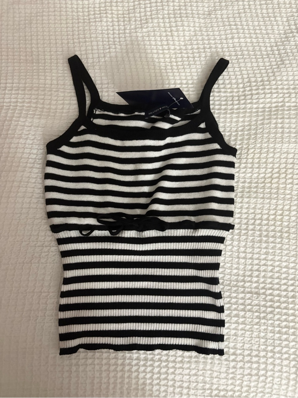 Black and White Stripe Brandy Tank - Picture 1 of 1